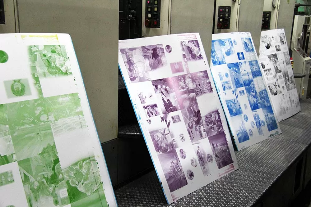 All Four Offset Printing Plates For Each CMYK Color