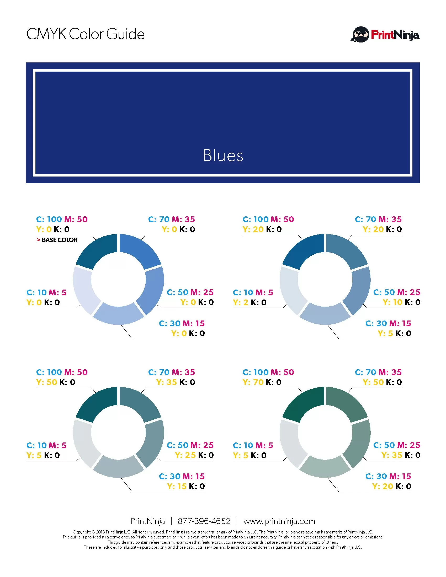 Blue color chart