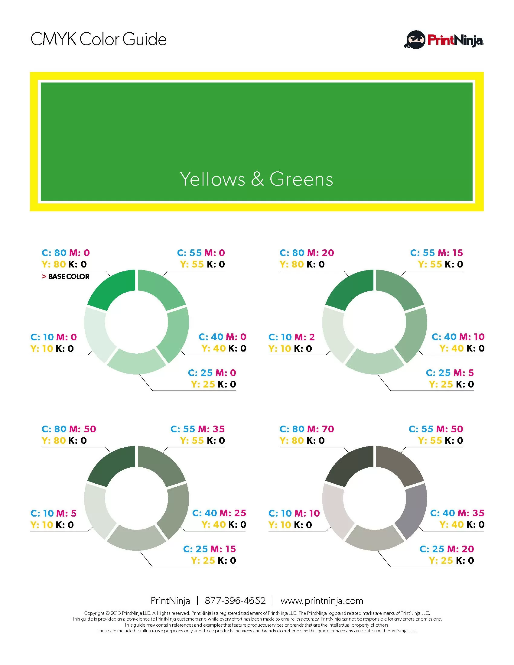 Yellow Green Grey color chart