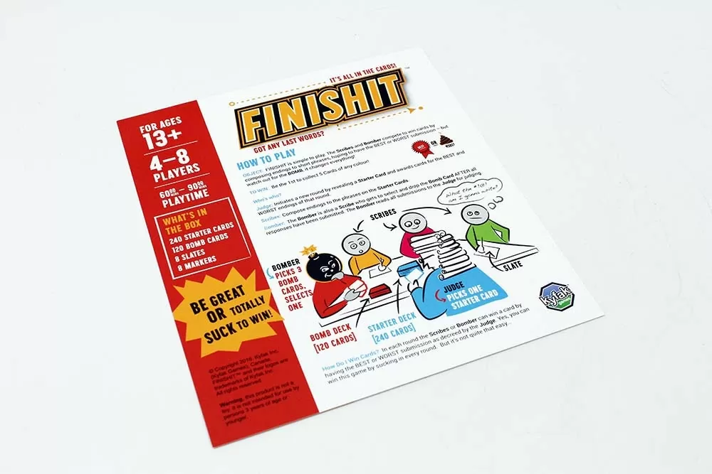 Design a Party Game, Board Game Industry Standards Instructions