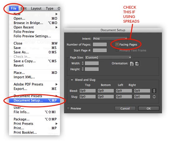 Facing Pages Double-Page Spreads InDesign Setting Spreads Crossover